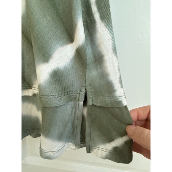 One world Sage Green and White Tie Dye Boho Blouse - Picture 6 of 7